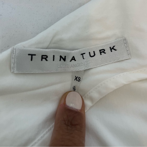 Trina Turk White Asymetrical Cotton Top Size XS - Picture 5 of 9